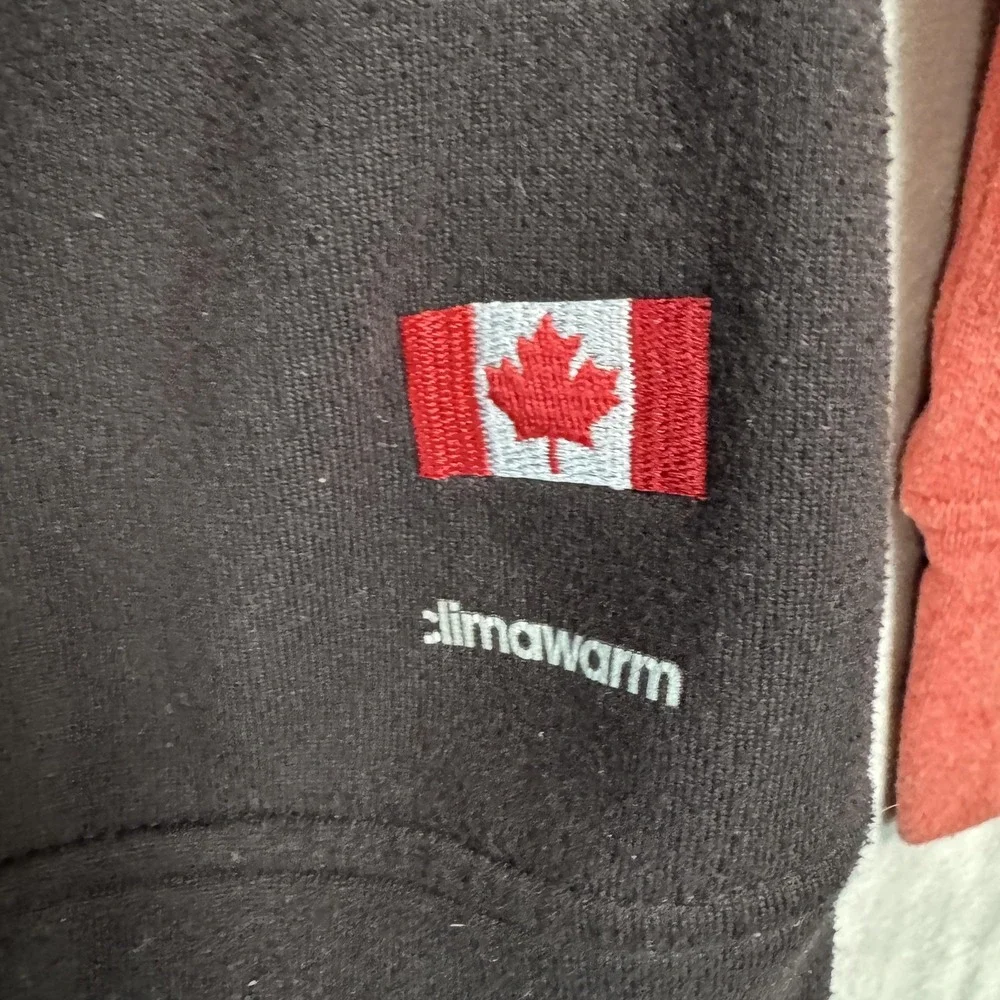 Canada Hoodie Full Zip Mens Large Black‎ Red Adidas Climawarm Olympic Team